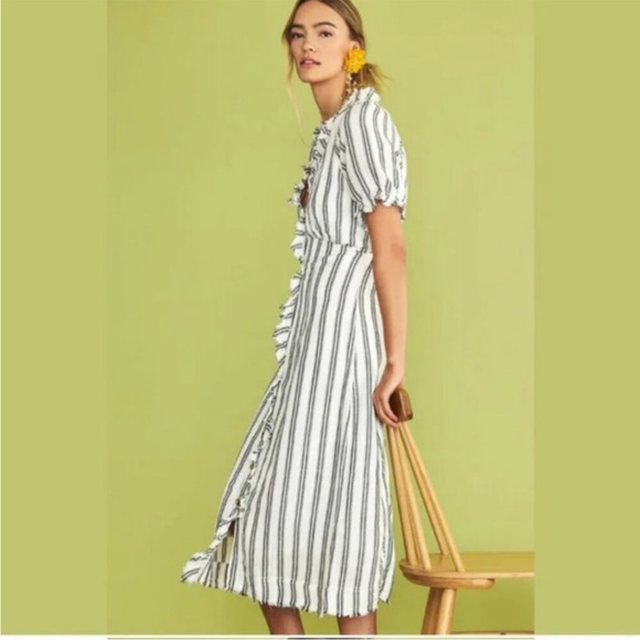 Anthropologie Pilcro Ruffle-Collar Buttondown Dress NEW Sizes 4 - Picture 2 of 11